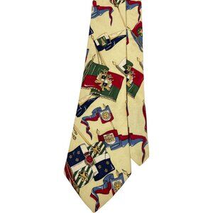 Tommy Hilfiger Silk Tie Vintage 90's Lion Crest Flags